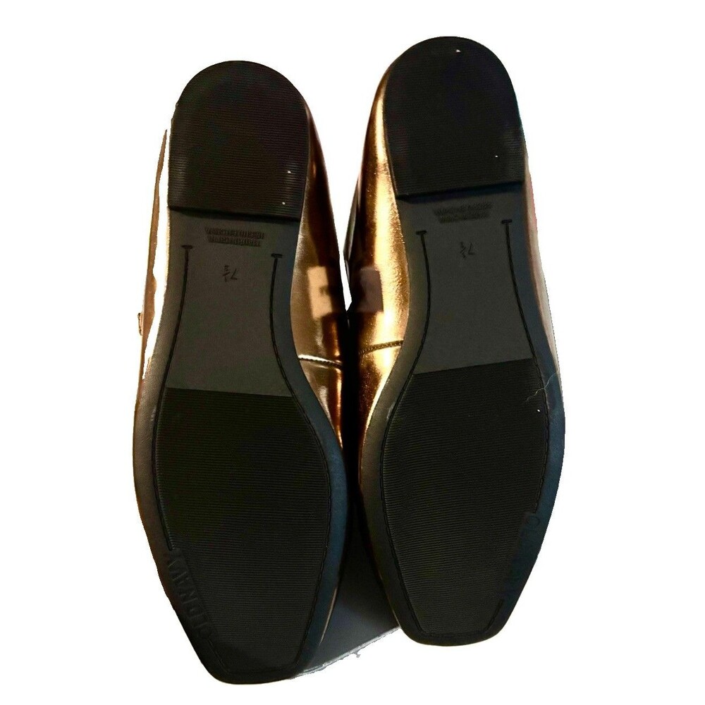NWT Old Navy Double Strap Faux Leather Metallic Bronze Mary Jane Flats Size 7.5 - Picture 8 of 9